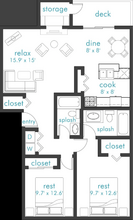2 Bed 2 Bath D08 floor plan